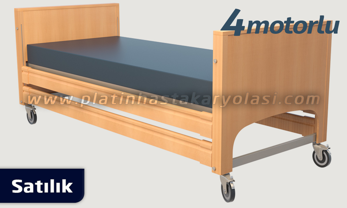 4 Motorlu Alman Ahşap Hasta Yatağı (Platin Yatak Garantisiyle)